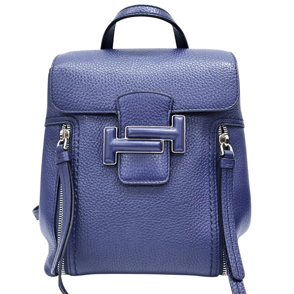 藍色 牛皮 Double T 後背包【TOD'S 托德斯】