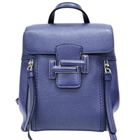 藍色 牛皮 Double T 後背包【TOD'S 托德斯】