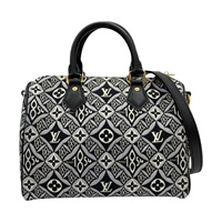 黑/白 帆布 Speedy Bandouliere 25 兩用包【LOUIS VUITTON LV 路易威登】 M45769