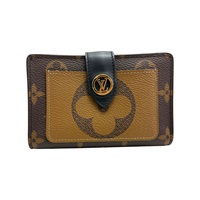 棕色 原花帆布 Juliette 扣式短夾【LOUIS VUITTON LV 路易威登】 M69432