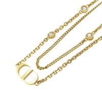 金色 鍍金 水鑽 Petit CD Double 項鍊【Dior 迪奧】 N1155PMTCY-D301