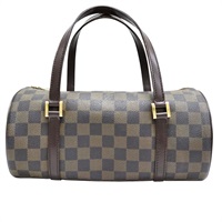 棕色 棋盤格 PVC塗層帆布 Papillon GM 手提包【LOUIS VUITTON LV 路易威登】 N51304