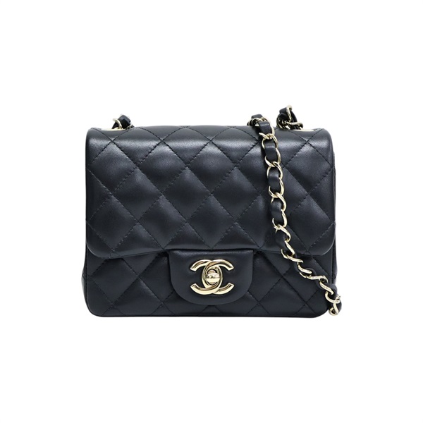 黑色羊皮 Mini Coco 17 鍊帶 肩背包【CHANEL 香奈兒】 A35200