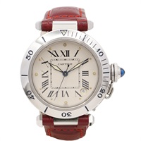 Pasha de Cartier 腕錶 白色錶面 紅色錶帶(非原廠錶帶) 【Cartier 卡地亞】 W3100255