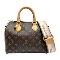 棕色 原花 帆布 Speedy Bandouliere 25 兩用包【LOUIS VUITTON LV 路易威登】 M46977