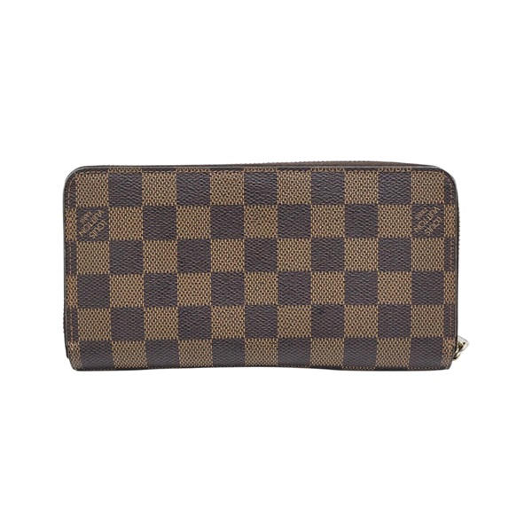 棕色 棋盤格帆布 Zippy 拉鍊長夾【LOUIS VUITTON LV 路易威登】 N41661