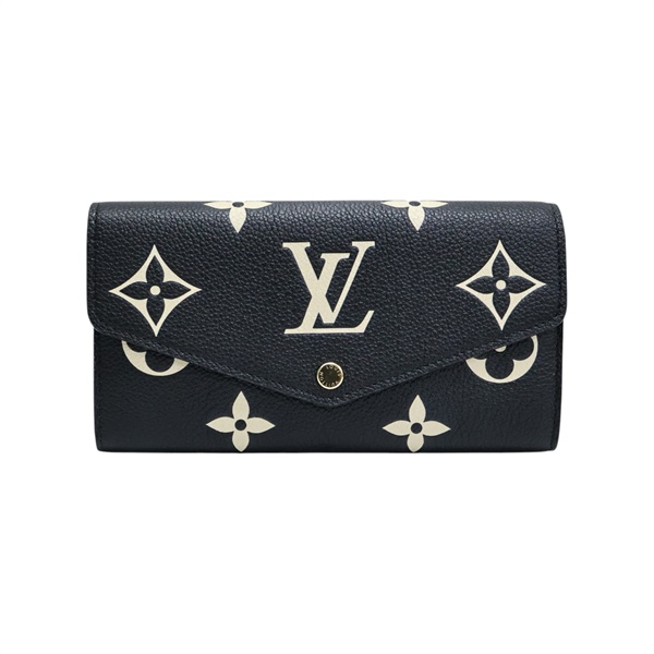 黑色 牛皮壓紋 扣式 長夾【LOUIS VUITTON LV 路易威登】 M80496