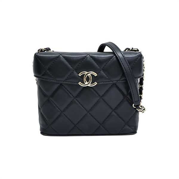 黑色羊皮 Vanity 鍊帶 肩背包【CHANEL 香奈兒】 AS2877