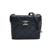 黑色羊皮 Vanity 鍊帶 肩背包【CHANEL 香奈兒】 AS2877