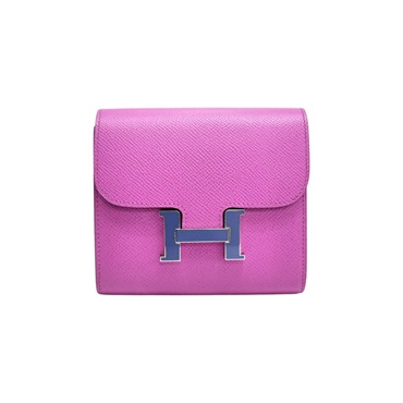 玉蘭紫色 Epsom牛皮 Constance Compact 兩折 中夾 C刻【HERMES 愛馬仕】