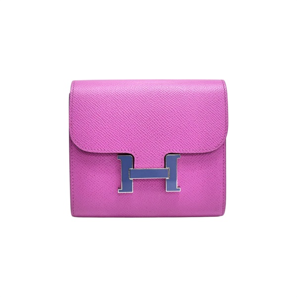 玉蘭紫色 Epsom牛皮 Constance Compact 兩折 中夾 C刻【HERMES 愛馬仕】