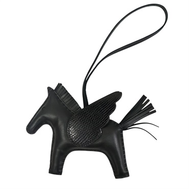 黑色 飛馬 Rodeo Peagase MM 掛飾 U刻【HERMES 愛馬仕】