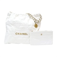 白色 菱格紋 牛皮 22 肩背包【CHANEL 香奈兒】 AS3261