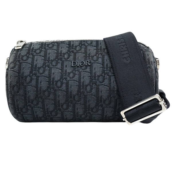 黑色 帆布 Roller 圓筒 信使包 肩背包【Dior 迪奧】 1ROPO061YKY