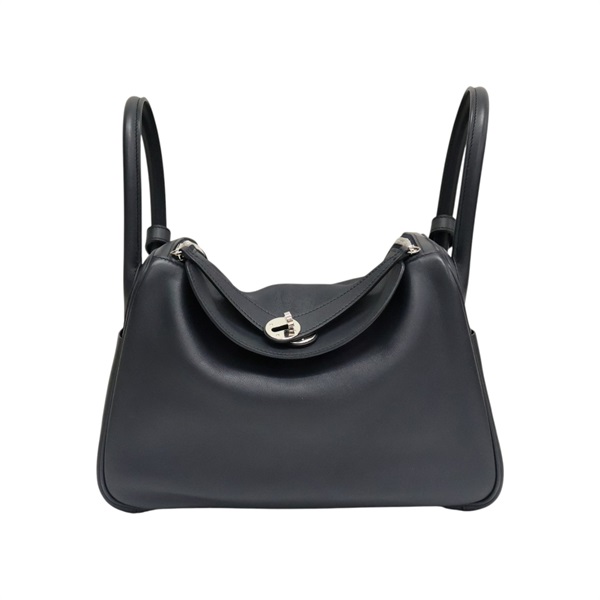靛藍色 Swift牛皮 Lindy 30 Tressage De Cuir 肩背包 C刻 銀扣【HERMES 愛馬仕】