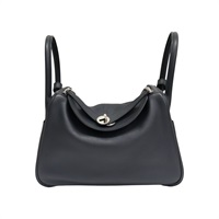 靛藍色 Swift牛皮 Lindy 30 Tressage 肩背包 C刻 銀扣【HERMES 愛馬仕】