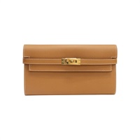 金棕色 Epsom牛皮 Kelly 兩折 長夾 D刻 金扣【HERMES 愛馬仕】 H051300CK37