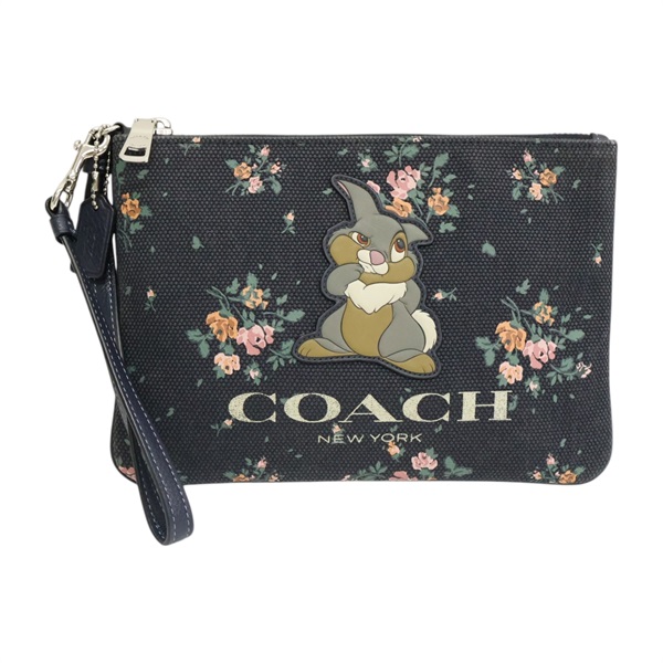 黑色 帆布 Disney Gallery Pouch 手拿包【COACH 寇馳】 91762