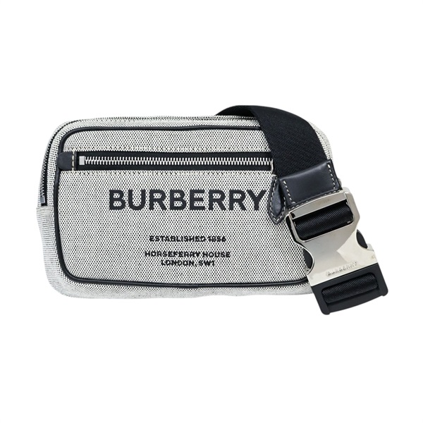 灰色 帆布 Horseferry Print 腰包【BURBERRY 巴寶莉】 8038902