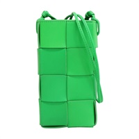 綠色 編織羊皮 Phone Pouch 肩背包【BOTTEGA VENETA BV 寶緹嘉】 730541VCQC4
