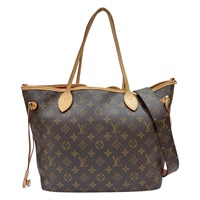 棕色 原花帆布 Neverfull Bandouliere Inside Out MM 兩用包【LOUIS VUITTON LV 路易威登】 M12096