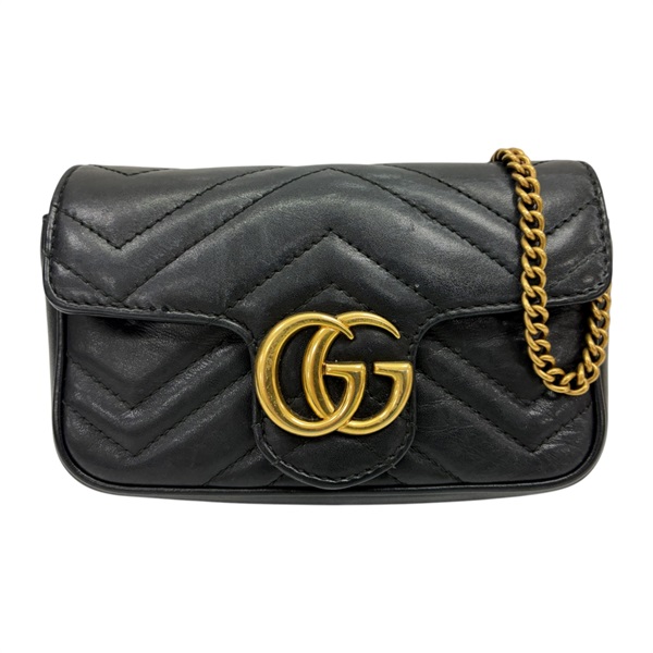 黑色 牛皮 GG Marmont Mini Chain 肩背包【GUCCI 古馳】 476433