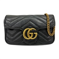黑色 牛皮 GG Marmont Mini Chain 肩背包【GUCCI 古馳】 476433
