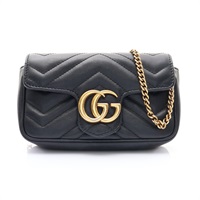 黑色 牛皮 GG Marmont Mini Chain 肩背包【GUCCI 古馳】 476433