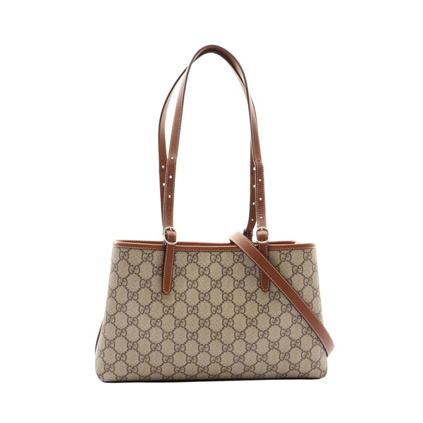 淺棕色 原花帆布 GG Emblem Medium 兩用包【GUCCI 古馳】 815214