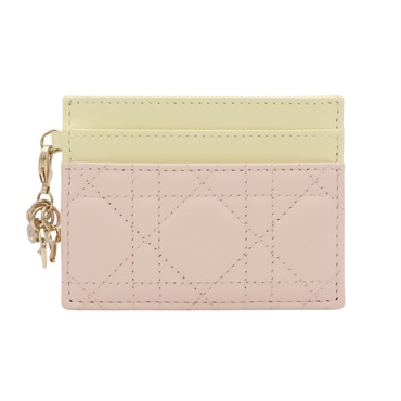 粉/黄色 羊皮 Freesia Card Holder 名片夾【Dior 迪奧】 S0974OBWS