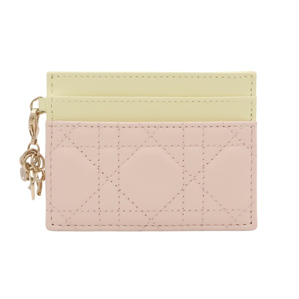 粉/黄色 羊皮 Freesia Card Holder 名片夾【Dior 迪奧】 S0974OBWS