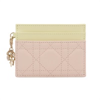 粉/黄色 羊皮 Freesia Card Holder 名片夾【Dior 迪奧】 S0974OBWS