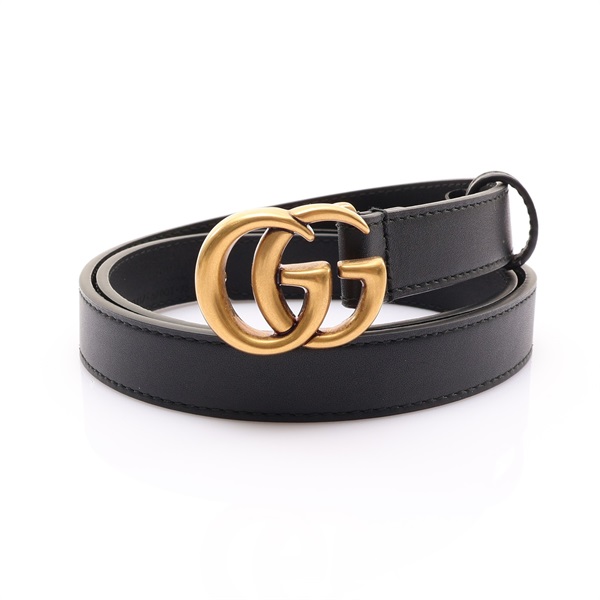 黑色 牛皮 GG Marmont 皮帶 75cm【GUCCI 古馳】 409417