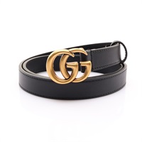 黑色 牛皮 GG Marmont 皮帶 75cm【GUCCI 古馳】 409417