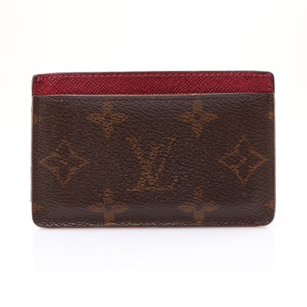 棕色/桃紅色 原花帆布 名片夾【LOUIS VUITTON LV 路易威登】 M60703