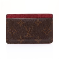 棕色/桃紅色 原花帆布 名片夾【LOUIS VUITTON LV 路易威登】 M60703