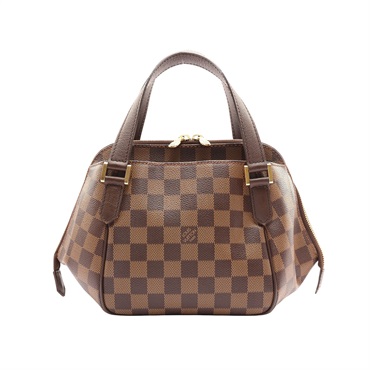 棕色 棋盤格帆布 BELEM PM 手提包【LOUIS VUITTON LV 路易威登】 N51173
