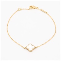 18K 黃金 白色貝母 Sweet Alhambra 手鍊【Van Cleef & Arpels 梵克雅寶】 VCARF68800