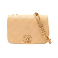 卡其色 菱格紋羊皮 On and On 肩背包【CHANEL 香奈兒】 AS2975