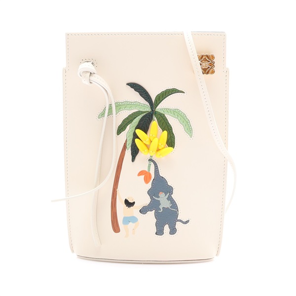 米白色 牛皮 Suna Fujita 大象骰子包 肩背包【LOEWE 羅威】