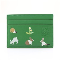 x Suna Fujita Bunnies 綠色 牛皮 兔子 名片夾【LOEWE 羅威】 C643322X28