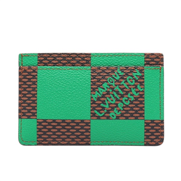 綠色 棋盤格Pop帆布 Porte Cartes Simple 名片夾【LOUIS VUITTON LV 路易威登】 N40544