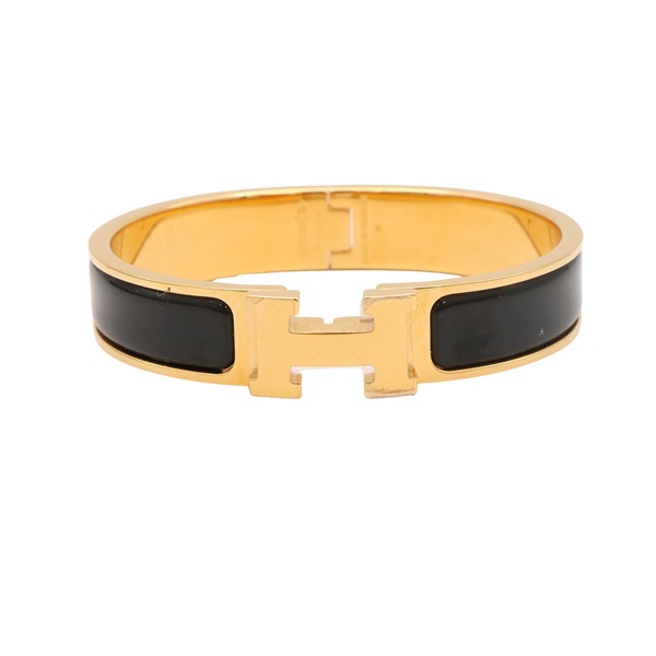 黑色琺瑯 金色鍍金 Clic H手環【HERMES 愛馬仕】 H700001F