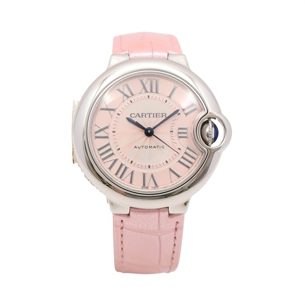 Cartier 卡地亞 Ballon Bleu de Cartier 腕錶 粉色錶盤 鱷魚皮錶帶 WSBB0002