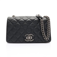 黑色 菱格紋 牛皮 City Rock Flap 鍊帶 肩背包【CHANEL 香奈兒】 A93017