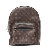 棕色 原花 Macassar 帆布 黑色 牛皮 Josh 後背包【LOUIS VUITTON LV 路易威登】 M41530