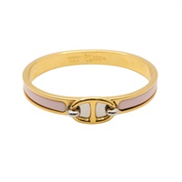 HERMES 愛馬仕 Mini Clic Chaine d'Ancre 手環 粉色法瑯 鍍金 H209000F