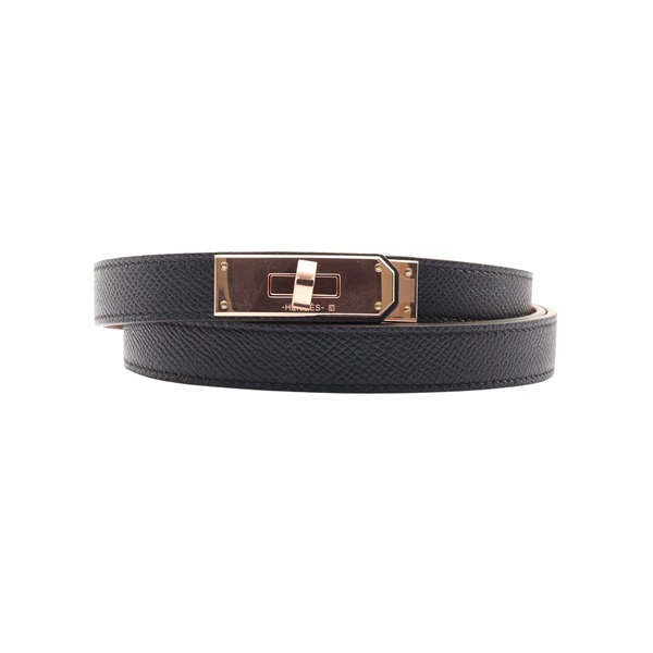 黑色 Epsom 牛皮 Kelly 18 皮帶 K刻【HERMES 愛馬仕】