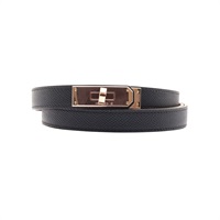 黑色 Epsom 牛皮 Kelly 18 皮帶 K刻【HERMES 愛馬仕】