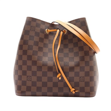棕色 棋盤格 黃色牛皮 NeoNeo MM 水桶包 肩背包【LOUIS VUITTON LV 路易威登】 N40213
